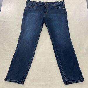 Silver Jeans Co. Womens SUKI Blue High Rise Straight Leg Jeans Stretch 42x33